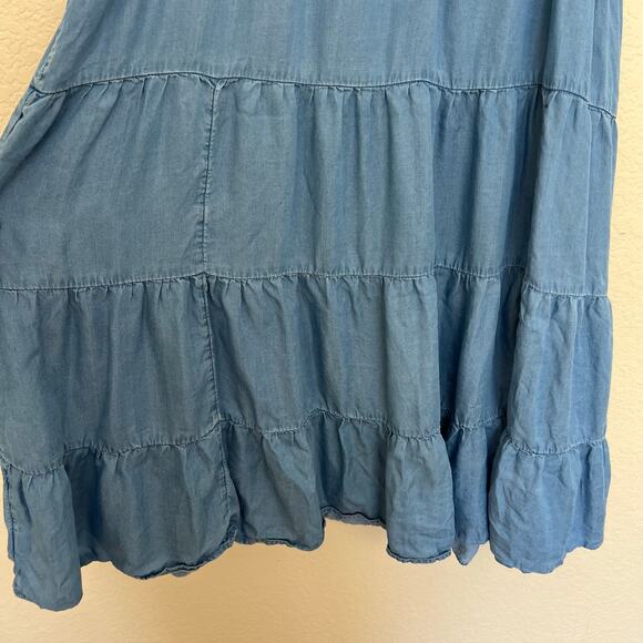Torrid Chambray Blue Tiered Sleeveless Shift Dress Lyocell Size 3 (3X) - Picture 8 of 11